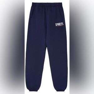 New Sporty & Rich Sweatpants Navy Blue Unisex XS